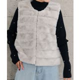 グレー | ふんわりと暖かい、なめらかな手触りのフェイクファーベスト | aquagarage