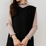 ベージュ | ネック袖口フリルニットトップス 春 秋 冬 M L レディース | aquagarage