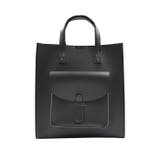 ブラック | 通勤、通学スタイルにもぴったり！フラップポケット付きスクエアバッグ | aquagarage