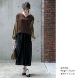抜け感が女性らしいシャーリングスリーブブラウス トップス バイカラー | aquagarage | 詳細画像12 