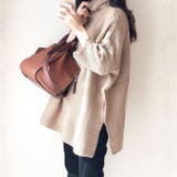 ベージュ | 着映えする大人の洗練ニット!タートルネックニットポンチョ | aquagarage