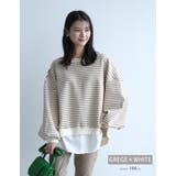 ゆったりとしたオーバーシルエットのボリューム袖ボーダープルオーバー | aquagarage | 詳細画像10 