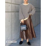 ゆったりとしたオーバーシルエットのボリューム袖ボーダープルオーバー | aquagarage | 詳細画像11 