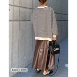 ゆったりとしたオーバーシルエットのボリューム袖ボーダープルオーバー | aquagarage | 詳細画像13 