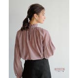 上品な透け感が魅力のシアーフリルスタンドカラーブラウス | aquagarage | 詳細画像11