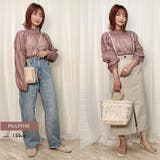 上品な透け感が魅力のシアーフリルスタンドカラーブラウス | aquagarage | 詳細画像14