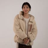 ベージュ | 秋冬のコーディネート力がUP!!もこもこボアのフード付きブルゾン | aquagarage