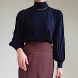 シンプルながら表情豊かに着映える!ハイネックプリーツ袖ニットトップス | aquagarage | 詳細画像19