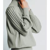 シンプルながら表情豊かに着映える!ハイネックプリーツ袖ニットトップス | aquagarage | 詳細画像7