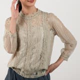 透け感が大人女性の魅力を引き出す!繊細な花レーストップス×インナーキャミセット | aquagarage | 詳細画像2