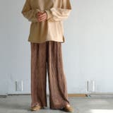 ライトブラウン | リラクシーな中にも洗練さを演出してくれる!セルフカットベロアリブパンツ | aquagarage