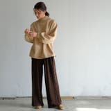 ダークブラウン | リラクシーな中にも洗練さを演出してくれる!セルフカットベロアリブパンツ | aquagarage