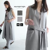 縦長効果でスタイルアップを演出!リネンライク素材のロングジレ | aquagarage | 詳細画像1