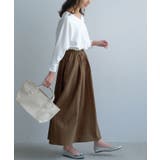 ブラウン | ドライで涼しげな風合いを演出! リラックスフレアスカート | aquagarage