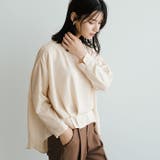 ナチュラル | 高見えする生地とデザインが魅力♪フロント裾タックブラウス | aquagarage