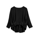 ブラック | 高見えする生地とデザインが魅力♪フロント裾タックブラウス | aquagarage