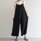 ブラック | リラクシーな着心地のキャミオールインワン | aquagarage