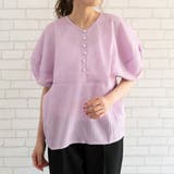 ピンクパープル | パールをあしらった2wayバルーンスリーブブラウス | aquagarage