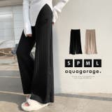 柔らかリブ編みでノンストレスな穿き心地!裾サイドボタンニットパンツ | aquagarage | 詳細画像1