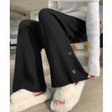 柔らかリブ編みでノンストレスな穿き心地!裾サイドボタンニットパンツ | aquagarage | 詳細画像11