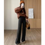 柔らかリブ編みでノンストレスな穿き心地!裾サイドボタンニットパンツ | aquagarage | 詳細画像12