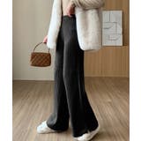 柔らかリブ編みでノンストレスな穿き心地!裾サイドボタンニットパンツ | aquagarage | 詳細画像13