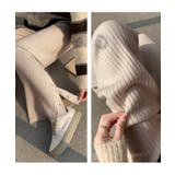 柔らかリブ編みでノンストレスな穿き心地!裾サイドボタンニットパンツ | aquagarage | 詳細画像4