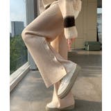 柔らかリブ編みでノンストレスな穿き心地!裾サイドボタンニットパンツ | aquagarage | 詳細画像5