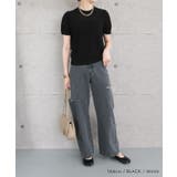 スカラップ仕上げの袖口が女性らしい柄編みサマーニットトップス | aquagarage | 詳細画像10