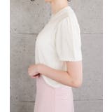 スカラップ仕上げの袖口が女性らしい柄編みサマーニットトップス | aquagarage | 詳細画像12