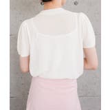 スカラップ仕上げの袖口が女性らしい柄編みサマーニットトップス | aquagarage | 詳細画像13