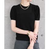 スカラップ仕上げの袖口が女性らしい柄編みサマーニットトップス | aquagarage | 詳細画像8