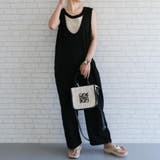 ブラック | V×Uネックの前後2wayサロペット | aquagarage