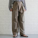 カーキ | ウエストリボンアシンメトリータックパンツレディース 春 夏 秋 M L | aquagarage