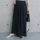 ブラック | スカート見えワイドパンツ レディース 春 夏 秋 M L | aquagarage
