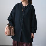 ネイビー | ゆったりシルエットで大人カジュアルな着こなしに！ボリューム袖オーバーサイズブラウ… | aquagarage