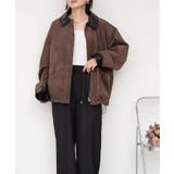 襟配色フェイクスエードジャケット 秋 冬 M | aquagarage | 詳細画像4