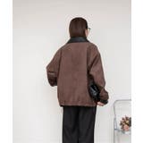 襟配色フェイクスエードジャケット 秋 冬 M | aquagarage | 詳細画像6