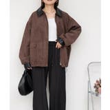 襟配色フェイクスエードジャケット 秋 冬 M | aquagarage | 詳細画像7