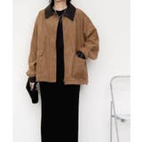 襟配色フェイクスエードジャケット 秋 冬 M | aquagarage | 詳細画像8