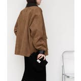 襟配色フェイクスエードジャケット 秋 冬 M | aquagarage | 詳細画像9