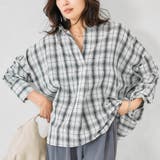 オフホワイト | シアーチェックオーバーサイズスキッパーブラウス 春 夏 秋 M | aquagarage