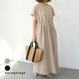 リネンライクウエストタックワンピース 春 夏 レディース | aquagarage | 詳細画像1 