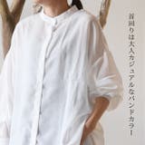 品ある艶と透け感が魅力のボリューム袖シアーシャツ | aquagarage | 詳細画像16