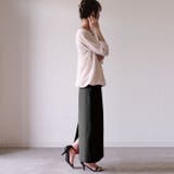 ブラック | 裾のスリットデザインで足さばきも◎ハイウエストタイトスカート | aquagarage