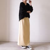 イエロー | 裾のスリットデザインで足さばきも◎ハイウエストタイトスカート | aquagarage