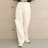 アイボリー | トレンドを着こなせるダメージストレートデニムパンツ | aquagarage