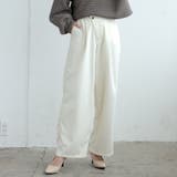 アイボリー | ロングシーズン使えるトレンドライクな1枚♪アシメタックパンツ | aquagarage