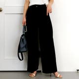 ブラック | ロングシーズン使えるトレンドライクな1枚♪アシメタックパンツ | aquagarage