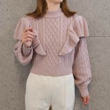 ピンク | ケーブルフリルパールニット | aquagarage